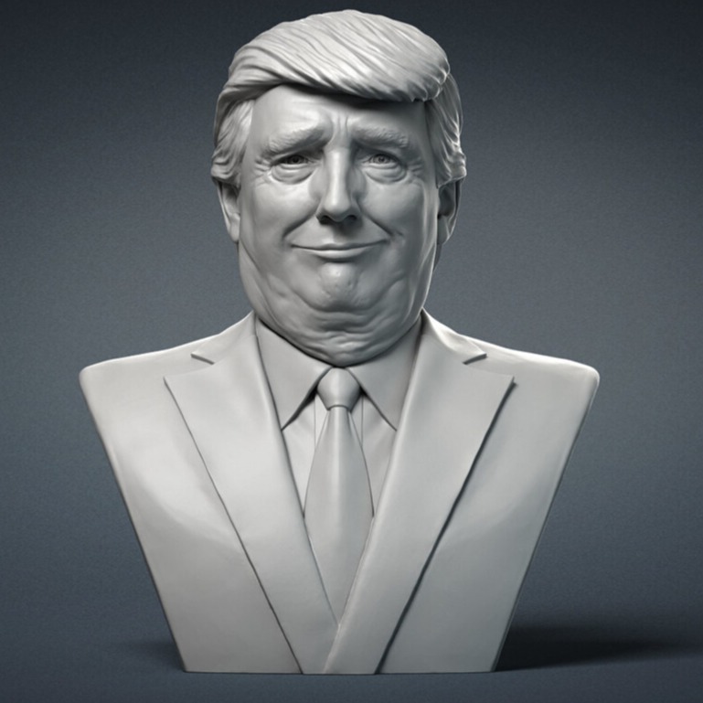 3D模型-美国总统唐纳德·特朗普稿怪高清3D打印模型(Donald Trump)