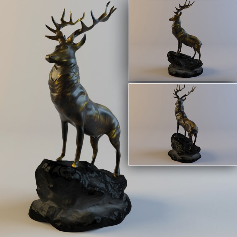 花鹿家居摆件(Figurine Red deer)