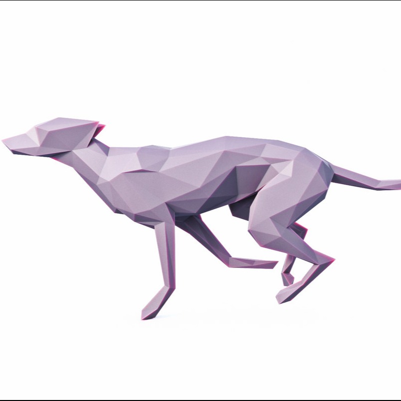 块面飞奔狗狗 Low Poly Dog