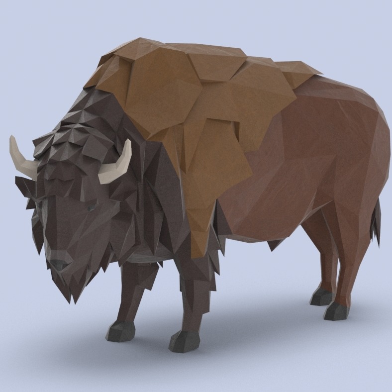 水牛/牦牛Buffalo 几何面块3D打印