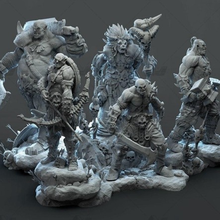 兽人套餐战旗小比例 3D打印模型