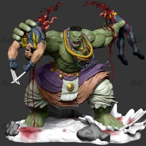 汉克VS金刚狼3D打印模型