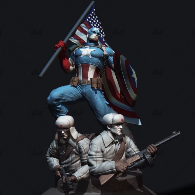 美国队长二战版3D打印模型