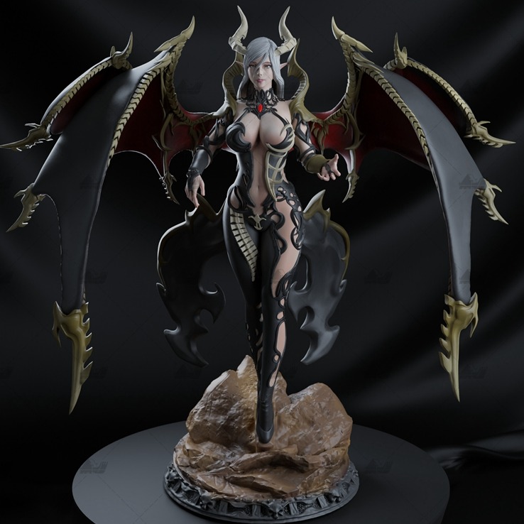 魅魔女王二次元姑娘3D打印模型stl数据