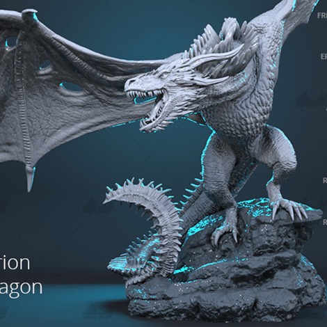 冰龙|冰与火之歌 3D打印模型数据stl人物手办