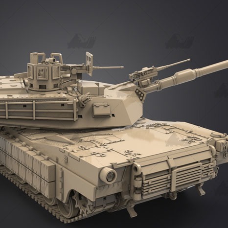 美国M1A2主战坦克 3D打印模型