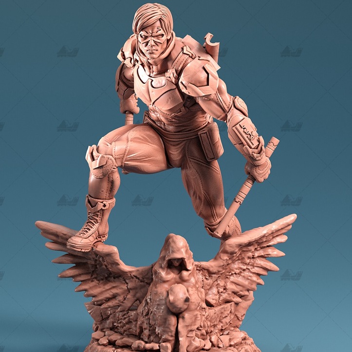 夜翼Nightwing DC[文件白胚]3D打印模型数据stl人物手办
