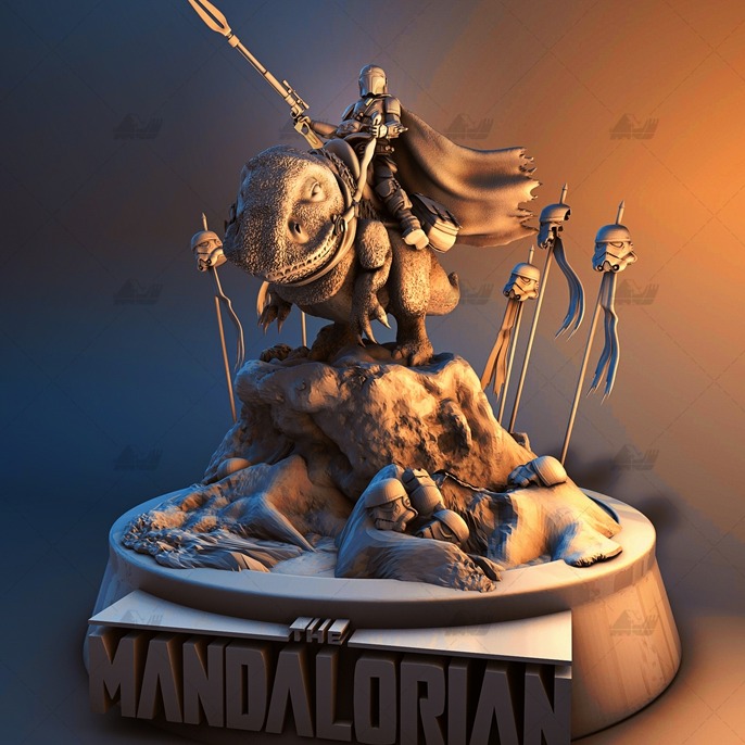 曼达洛人 3D打印模型数据stl影视人物手办