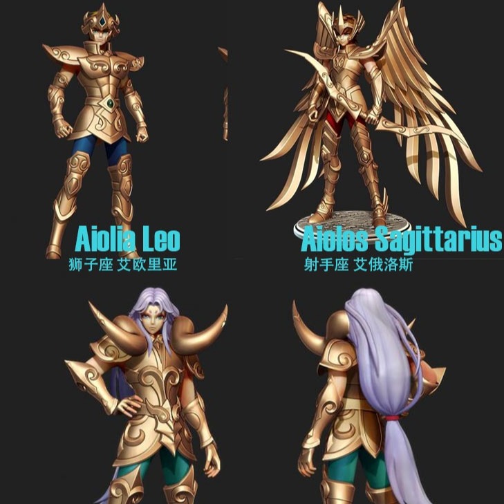 圣斗士星矢狮子射手白羊座3D打印模型stl数据文件白胚人物手办