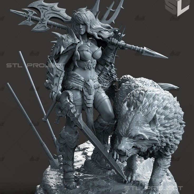 野蛮娘们--暗黑破坏神II 3D打印模型stl数据文件