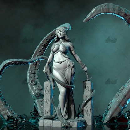 maya祭祀女神[附果体]3D打印模型stl数据文件白胚人物手办