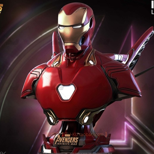 钢铁侠MK50胸像[文件白胚]3D打印模型数据stl人物手办