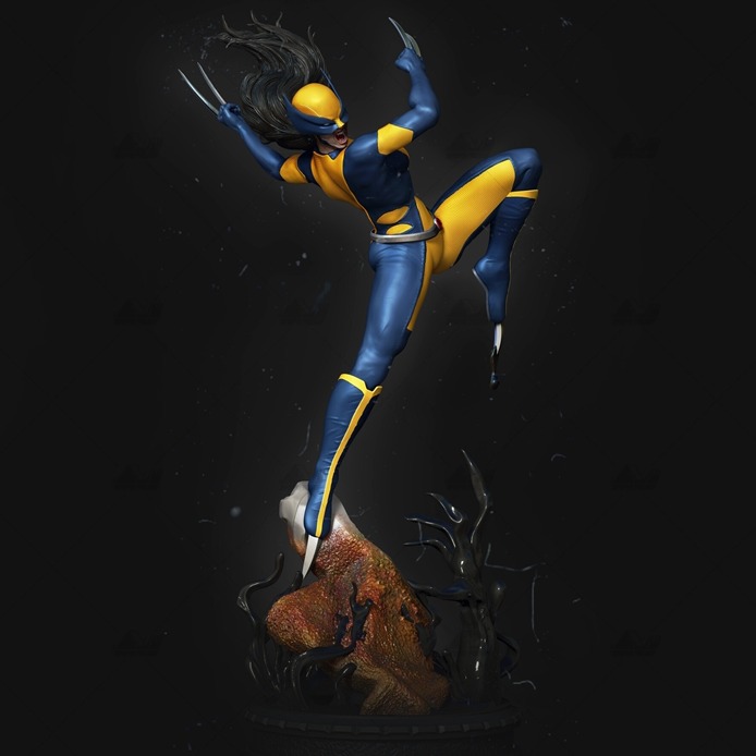 X23女金刚狼[文件白胚]3D打印模型数据stl人物手办