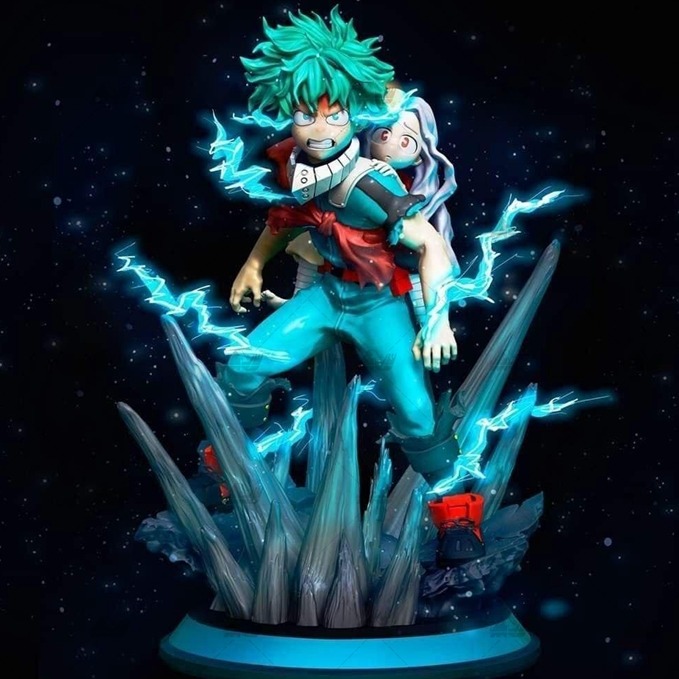 绿谷出久[我的英雄学院]3D打印模型stl数据文件白胚人物手办