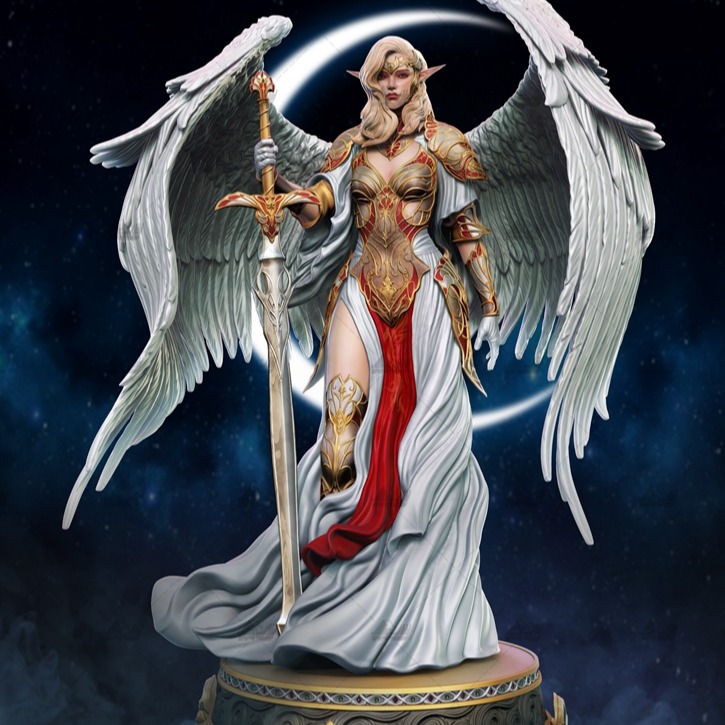 精灵女神高精二次元3D打印模型stl人物手办