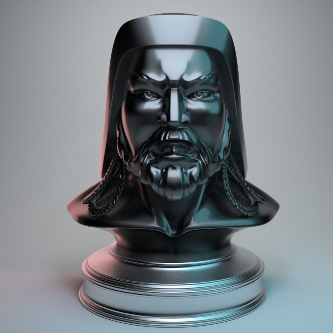 成吉思汗头像3D打印模型