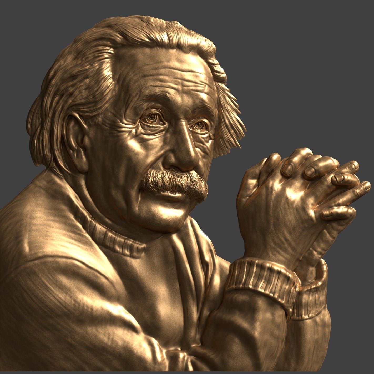 爱因斯坦 浮雕 3D打印模型