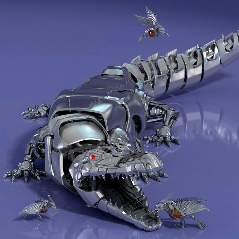 机械鳄鱼3D扫描模型Croco