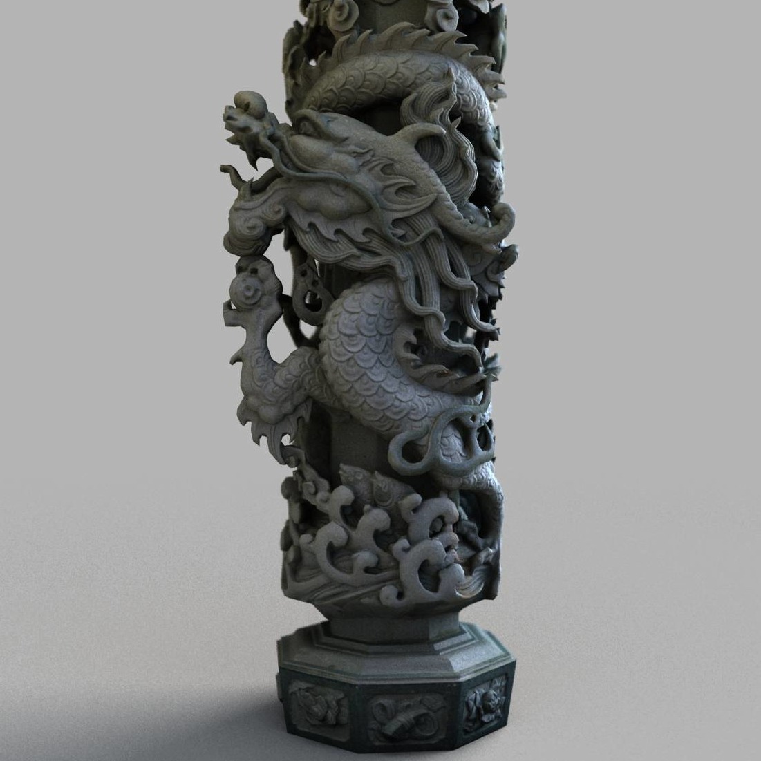3D模型-中国龙柱Dragon
