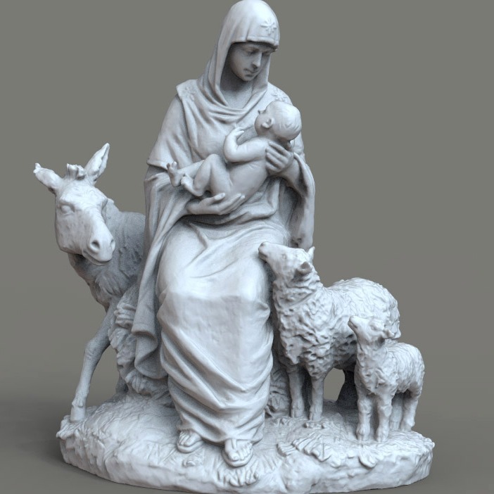 希腊罗马雕塑圣母与耶稣 3D打印模型