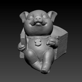 3D模型-抱钱的小猪1