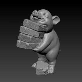 3D模型-搬砖的猪1